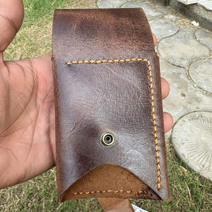 Pur 100% fait à la main Style Vintage véritable portefeuille en cuir de vachette court porte-carte à deux volets avec fonction antivol Style de mode - Product Image 1