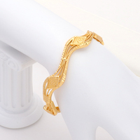 Bracelet de mariage Jinxiuxing pour femme, style vintage ajouré, filigrane sculpté, plaqué or 24 carats, laiton, haute qualité, taille personnalisée
