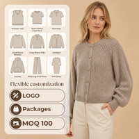 Pull en tricot personnalisé style preppy pour femme, col rond, laine et viscose