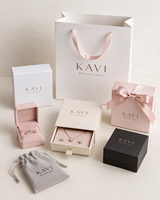 Boîte à bijoux rose nude à tiroirs, kit de rangement en microfibre, pochette personnalisée avec logo imprimé, sac fourre-tout en papier pour la vente au détail – Vente chaude