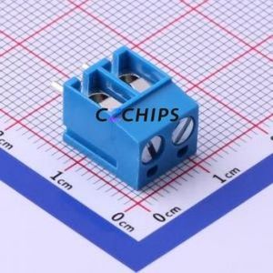 XY300V-A-5.0-2P Screw Terminal Block Through hole Component (THT),P=5mm Connector 1x2P 5mm Blue Through Hole - Product Image 1