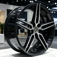 Rueda de Aleación de Aluminio Forjado Monobloque 19x8.5 ET35 5x112, Acabado Negro Mecanizado, Mejora de Rendimiento para Audi S3 RSQ3 Sport SUV