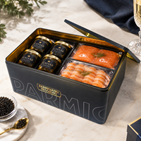 Boîte Cadeau Rectangulaire Haut de Gamme en Métal JYB Grande Taille, Boîte de Rangement en Fer Alimentaire pour Caviar, Fruits de Mer, Coffret Cadeau, Chocolat