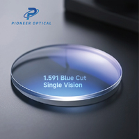 Verres de lunettes Pioneer Optical 1.56 1.60 1.67 1.74 en résine, anti-lumière bleue, monoculaires, HMC, protection UV420