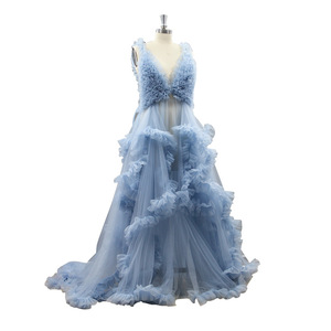 Abito in Chiffon fotografico con gonna da donna <span class=keywords><strong>incinta</strong></span> con cuciture in pizzo a rete - Product Image 5