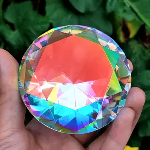 Desktop Rumah Pernikahan Dekoratif 30-80Mm Ab Warna-warni Warna Amber K9 Berlian Kristal Penindih Kertas