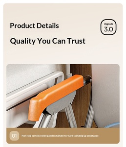 <strong>Shower</strong> Seat Toilet <strong>Chair</strong> Folding Portable Toilet <strong>Elderly</strong> People Suitable Both Bathing Bathroom Use Capacity 150 Kilograms - Product Image 4