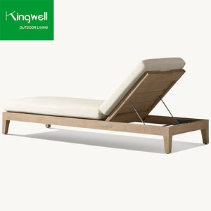 เตียงอาบแดดทรงสี่เหลี่ยมหรูหราทันสมัย ทำจากไม้สัก สำหรับใช้กลางแจ้ง โรงแรม สระว่ายน้ำ ลานบ้าน สวนสาธารณะ พร้อมเบาะรองนั่งกันรังสียูวี - Product Image 2