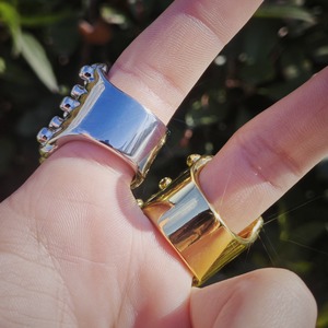 틈새 디자인 18K 금도금 불규칙한 모양의 밴드 손가락 반지 남성용 - Product Image 5