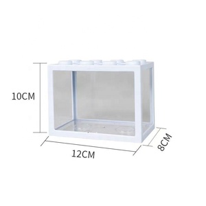 Petit réservoir d'eau transparent en plastique acrylique réservoir de poissons rouges mini tortue <span class=keywords><strong>poisson</strong></span> crevette aquarium aquarium aquarium - Product Image 3