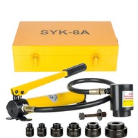 Punzonadora Hidráulica Manual SYK-8A/8B/15, Material 40cr, para Placas de Acero Inoxidable, Placas Delgadas de Hierro, Placas de Cobre y Placas de Aluminio