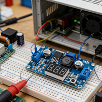 Modul IC Terbaru LM2596S Papan Pengembangan Konverter DC-DC yang Dapat Disesuaikan dengan Layar Voltmeter untuk Pengujian Eksperimental Buatan China