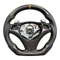 Volant en fibre de carbone forgé pour BMW E82 E87 E90 E92 E93 M3, cuir perforé, volant sport racing, accessoires intérieurs de voiture
