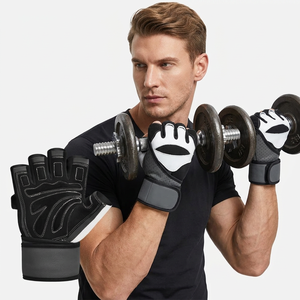 Gants de fitness légers en PU à demi-doigts avec support de poignet pour la musculation, le cyclisme et l'utilisation unisexe - Product Image 1