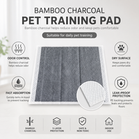 Tapis d'apprentissage jetables pour chiens en charbon de bambou, haute absorption, désodorisants et anti-fuites