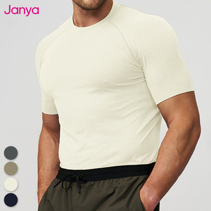 Janya Breathable Quick Dry Seamless Short Sleeve Compressed Bodybuilding Fitness Athletic Jersey Training Muscle T-Shirt for <strong>Men</strong> - Product Image 4