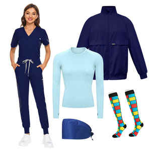 Set di uniformi da donna con Logo personalizzato DuiDe giacca da donna con Zip completa da riscaldamento con Zip frontale elastica 3 set di rilevamento dell'ago - Product Image 4