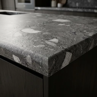Losa de Mármol Gris Breccia Natural para Proyectos de Ingeniería Hotelera, Encimeras de Cocina, Muebles de Baño, Revestimiento de Paredes y Pisos
