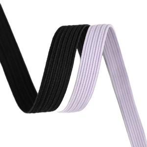 ZHIHE Zwart-Wit Gestreepte Polyester <span class=keywords><strong>Rubber</strong></span> Geweven Elastische Band 3mm/5mm/6mm/10mm/12mm Paardentuigriem Gripper Sling Voorraad - Product Image 5