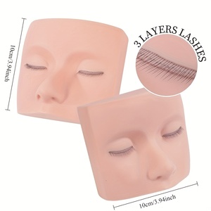 Cabeça de Manequim para Treinamento de Extensão de Cílios - Boneca Pequena de Silicone para Escolas de Beleza e Academias, Ferramenta de Prática de Cílios - Product Image 1