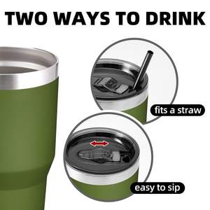 Vaso Térmico de Acero Inoxidable de Doble Pared para Oficina, Viajes, Café y <span class=keywords><strong>Vino</strong></span>, con Pajita y Logotipo Personalizado, Venta al por Mayor - Product Image 3