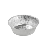 Boîte à lunch jetable ronde en aluminium argenté résistante aux hautes températures