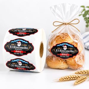 Autocollants de boulangerie de Noël écologiques personnalisés, autocollants imperméables et résistants à l'huile pour l'emballage alimentaire des fêtes - Product Image 1