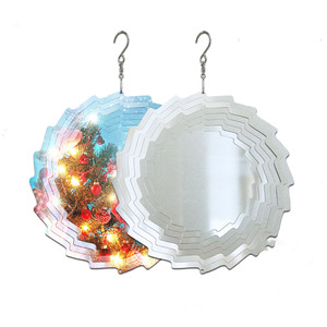 8in Christmas <b>Tree</b> Shaped Metal Wind Spinner <b>for</b> Yard Decor Sublimation Motor Blanks USA Warehouse Sale - Product Image 5