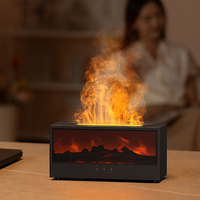 Humidificateur d'air créatif pour la maison, effet feu de camp, 280 ml, diffuseur d'arômes avec lumière LED colorée