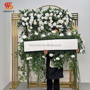 SMOOTH Wedding Events Party Backdrop Decoration <b>Flower</b> Row White Floral <b>Arrangement</b> With Hanging Greenery - Product Image 3