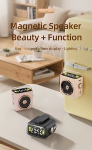 Mini Altavoz Inalámbrico Bluetooth <span class=keywords><strong>con</strong></span> Clip Magnético, <span class=keywords><strong>Pantalla</strong></span> de Hora, Sonido HiFi, Luz Nocturna, Manos Libres, Reproductor de Música MP3 <span class=keywords><strong>con</strong></span> Reproducción de Tarjeta TF - Product Image 3