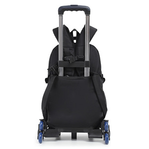 Sac à dos à roulettes grande capacité 6 roues pour collège et lycée (CP2-6ème) en nylon, idéal pour monter les escaliers, valise trolley à roulettes pivotantes - Product Image 4