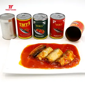 Canned Fish Canned Fresh Mackerel in Tomato Sauce/ Brine 3-5 Pecs Per Tin 425g