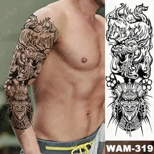 OEM Dragon Designs Custom Grande Braço Manga Preto Tatuagens Temporárias Etiqueta