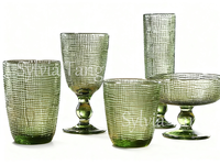 Nouveau verre à boisson vert en tissage design, gobelet à champagne vintage, gobelet à vin, gobelets à eau pour mariage, restaurant, fête