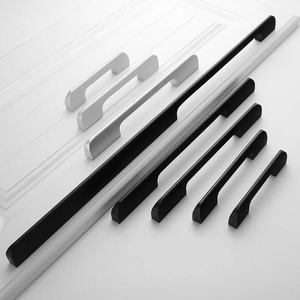Modern Minimalist Aluminum Alloy Cabinet Handles <b>Black</b> Kitchen Wardrobe Drawer <b>Door</b> Handle American Style Extended - Product Image 5