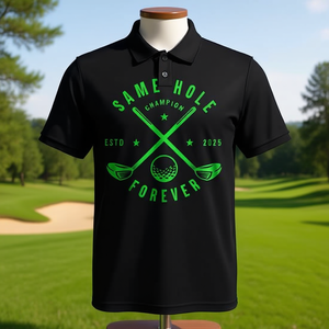 T-shirt promotionnel et polo pour enterrement de vie de garçon et enterrement de vie de jeune fille, motif '2025 Forever Same Hole Golf' - Product Image 3