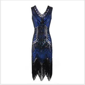 New Women <strong>Plus</strong> <strong>Size</strong> 4xl Sequin Paisley <strong>Flapper</strong> Tassel Glam Party Cocktail Evening <strong>Dresses</strong> - Product Image 3