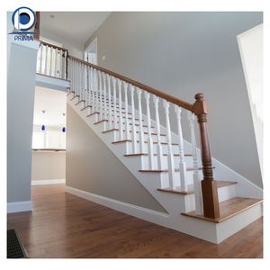 บันไดไม้เนื้อแข็งทรงตรงทันสมัยแบบปรับแต่งได้ของ <span class=keywords><strong>Prima</strong></span> พร้อมราวจับไม้สำหรับใช้ภายในอาคารในห้องนั่งเล่น - Product Image 5