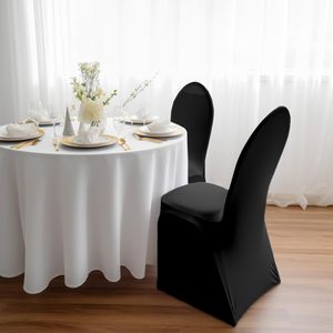 เก้าอี้ยืดผ้าสแปนเด็กซ์สีดำ50ชิ้นผ้าคลุมเก้าอี้อเนกประสงค์สำหรับงานเลี้ยงงานแต่งงานวันหยุด - Product Image 3