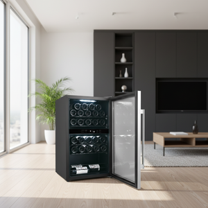 Enfriador de Copas de Vino Eléctrico de Doble Zona OEM, <span class=keywords><strong>Cantinetta</strong></span> Vino Inteligente Comercial de Alta Gama con Pantalla Personalizada - Product Image 1