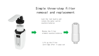 Purificateur d'eau pour comptoir de cuisine avec cartouche filtrante en fibre de carbone UF et KDF à 6 étapes, élimine le chlore, les métaux lourds et les bactéries