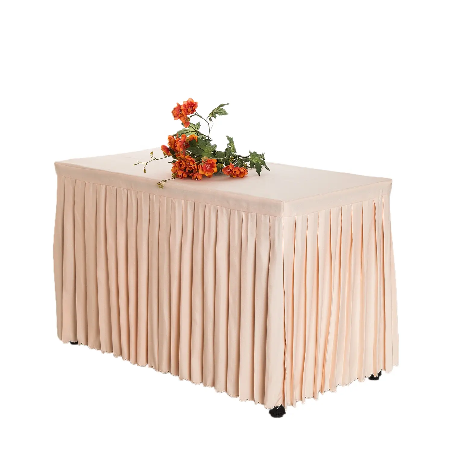 Toalha de mesa ajustável em poliéster, 6 pés, saia para banquetes, casamentos, show