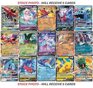 Lot de 5 cartes Pokémon ultra-rares - <span class=keywords><strong>V</strong></span>, Gx, Ex, variété assortie - Pas de doubles exemplaires - Product Image 3