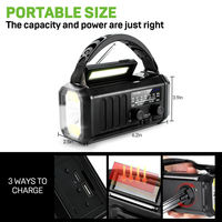 Radio d'urgence solaire portable 20000mAh AM/FM/NOAA avec alarme SOS, lampe torche, lampe de lecture LED, manivelle et batterie externe 5V USB