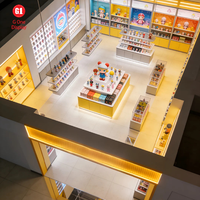 Décoration murale moderne en bois avec éclairage LED pour magasin de jouets et d'objets d'art