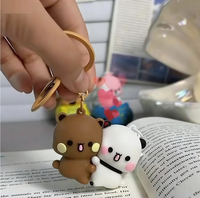 Porte-clés magnétique Kawaii Bubu et Dudu, figurines mignonnes de panda en dessin animé, pendentif pour sac à dos