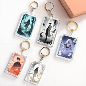 Best Selling Clear Acrylic Keychain Acrylic Plastic Key Chain Keyring Anime Custom Logo Cartoon Keychain