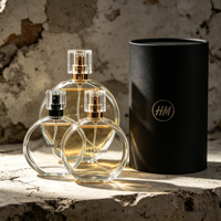 Vente en gros de flacons de parfum en verre mat de luxe rechargeables anti-fuite de 30 ml/50 ml/100 ml avec couvercle en acrylique, diffuseur, cadeau personnalisé