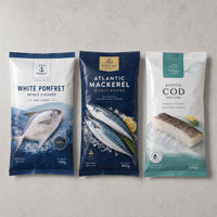 Bolsa de Embalaje para Congelación al Vacío de Grado Alimenticio con Sellado Trasero, Bolsa de Almacenamiento de Pescado y Camarones de Mylar con Impresión Digital Personalizada y Sellado Térmico